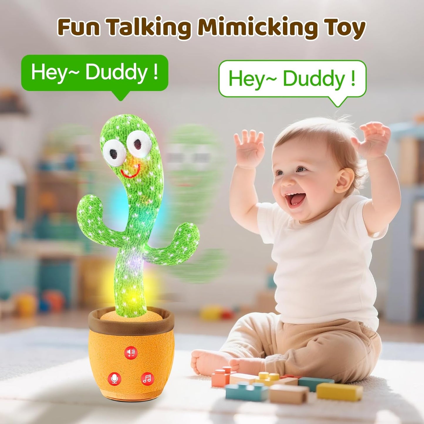 1pc Dancing Cactus Toy, Repeat Talking, Song Speaker Wriggle Dancing Sing Talk, Plushie Stuffed, Interaction and Decoration