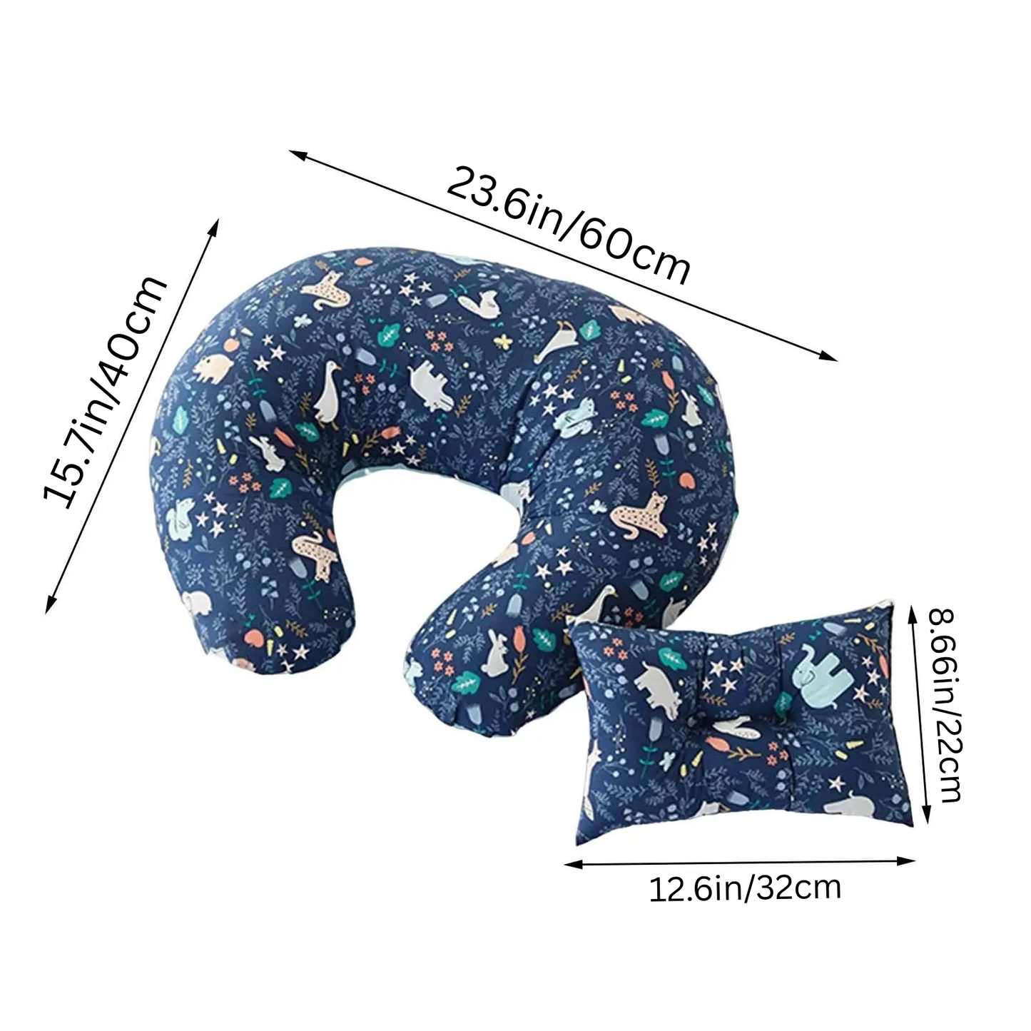 U-Shaped Boppy Baby Nursing & Feeding Cushion ,Waist Support for Breastfeeding, Breathable Fabric Ergonomic Shape Nursing Cushion