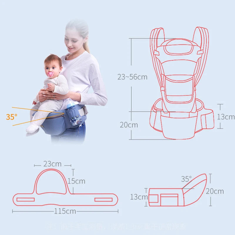 Ergonomic Baby Carrier Backpack, Hipseat, Front Facing Kangaroo Baby Wrap