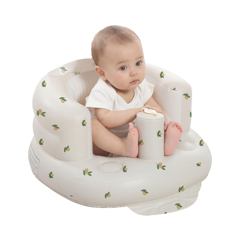 Inflatable Baby Seat for Babies 3-36 Months, Built in Air Pump Children Baby Sofa, Bumbo Seat for Learning to Sit, Feeding