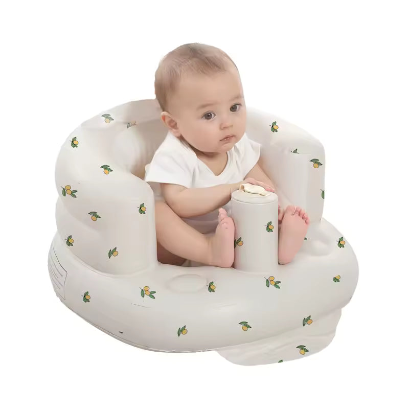 Inflatable Baby Seat for Babies 3-36 Months, Built in Air Pump Children Baby Sofa, Bumbo Seat for Learning to Sit, Feeding