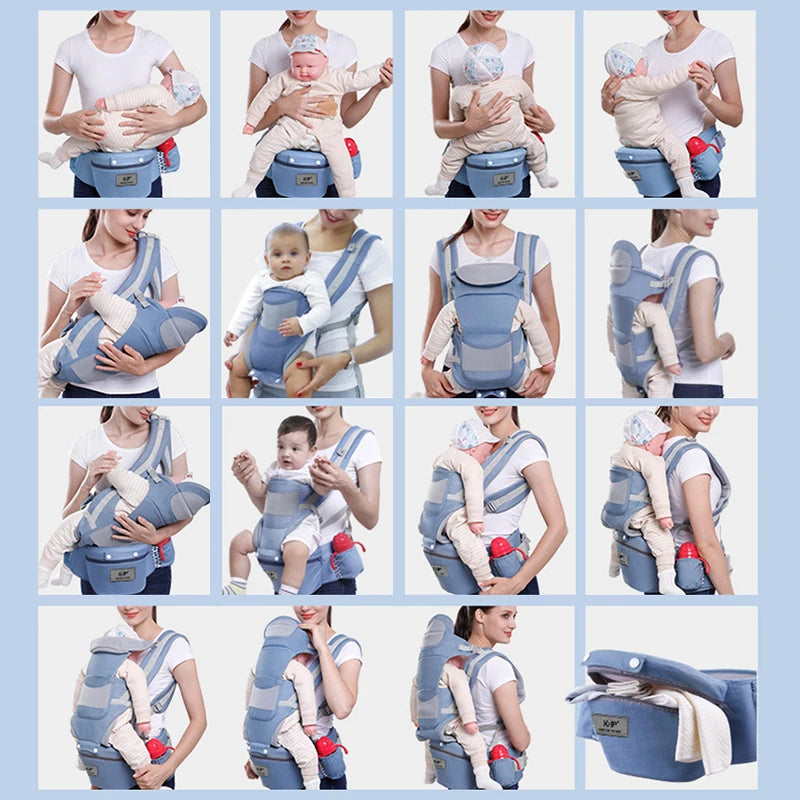 Ergonomic Baby Carrier Backpack, Hipseat, Front Facing Kangaroo Baby Wrap