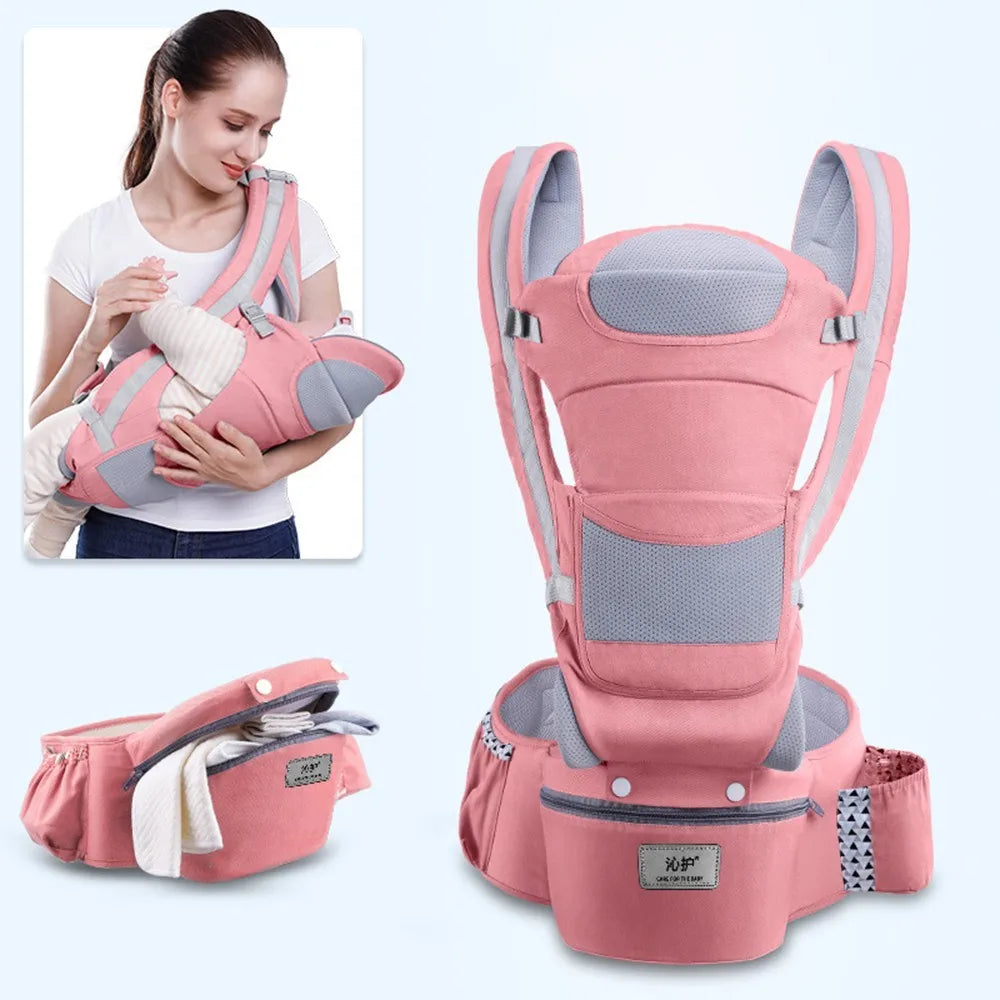 Ergonomic Baby Carrier Backpack, Hipseat, Front Facing Kangaroo Baby Wrap