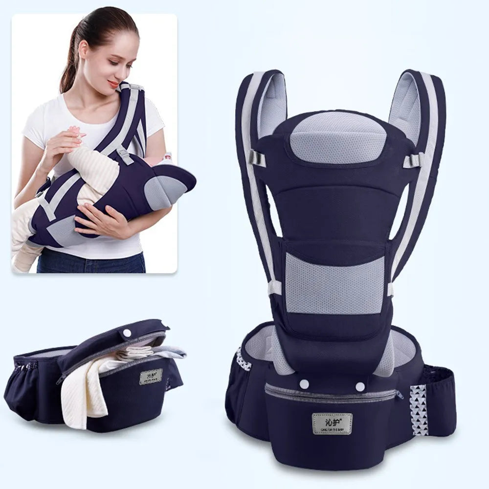 Ergonomic Baby Carrier Backpack, Hipseat, Front Facing Kangaroo Baby Wrap