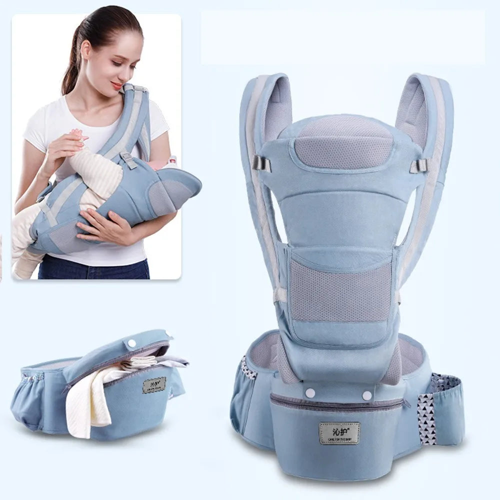 Ergonomic Baby Carrier Backpack, Hipseat, Front Facing Kangaroo Baby Wrap