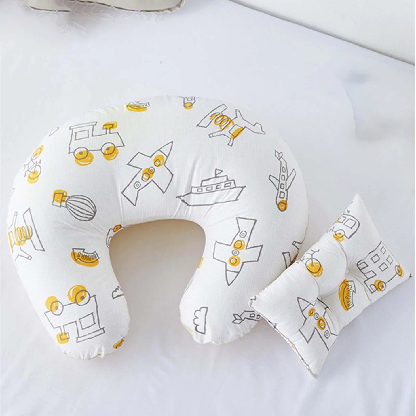 U-Shaped Boppy Baby Nursing & Feeding Cushion ,Waist Support for Breastfeeding, Breathable Fabric Ergonomic Shape Nursing Cushion