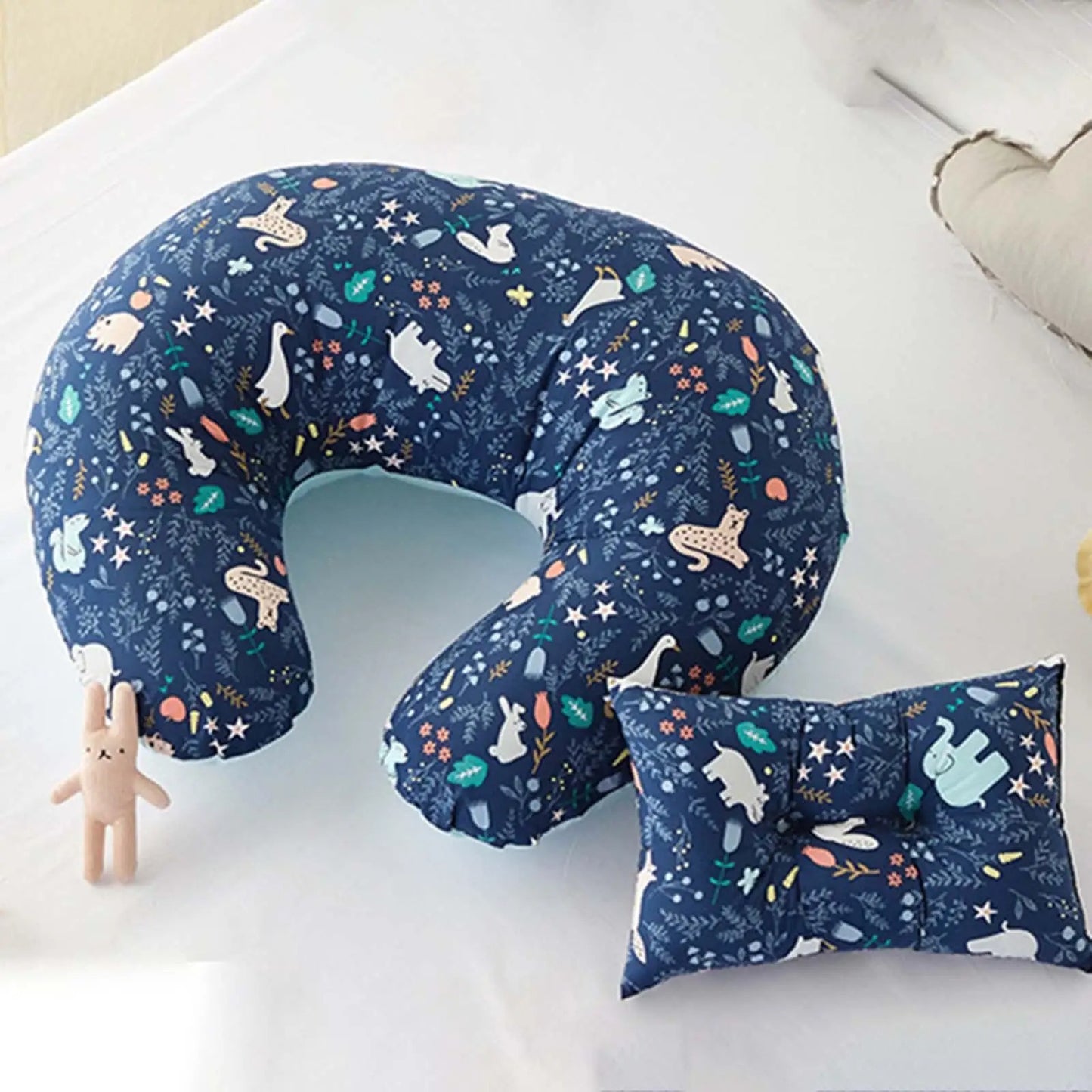 U-Shaped Boppy Baby Nursing & Feeding Cushion ,Waist Support for Breastfeeding, Breathable Fabric Ergonomic Shape Nursing Cushion