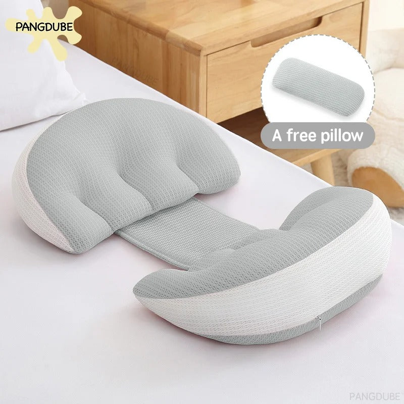 2 Piece Pregnancy Pillow With Free Auxiliary Pillow, Cotton Waist Support Pillow for Pregnant Women