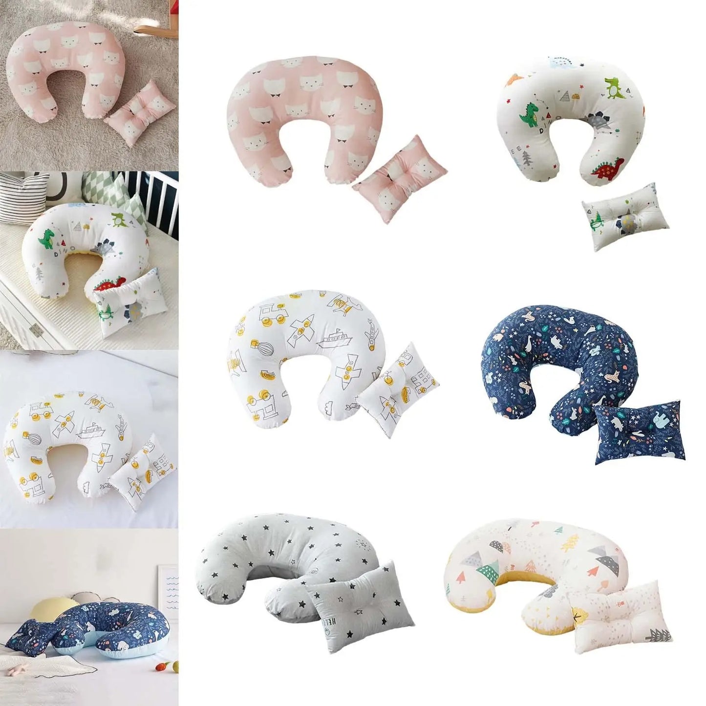 U-Shaped Boppy Baby Nursing & Feeding Cushion ,Waist Support for Breastfeeding, Breathable Fabric Ergonomic Shape Nursing Cushion