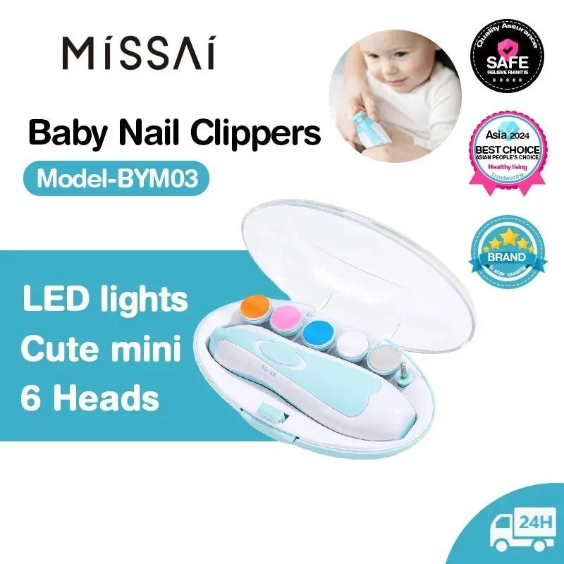 Multifunctional Baby Electric Nail Trimmer, Nail Polisher/Trimmer Set for Baby