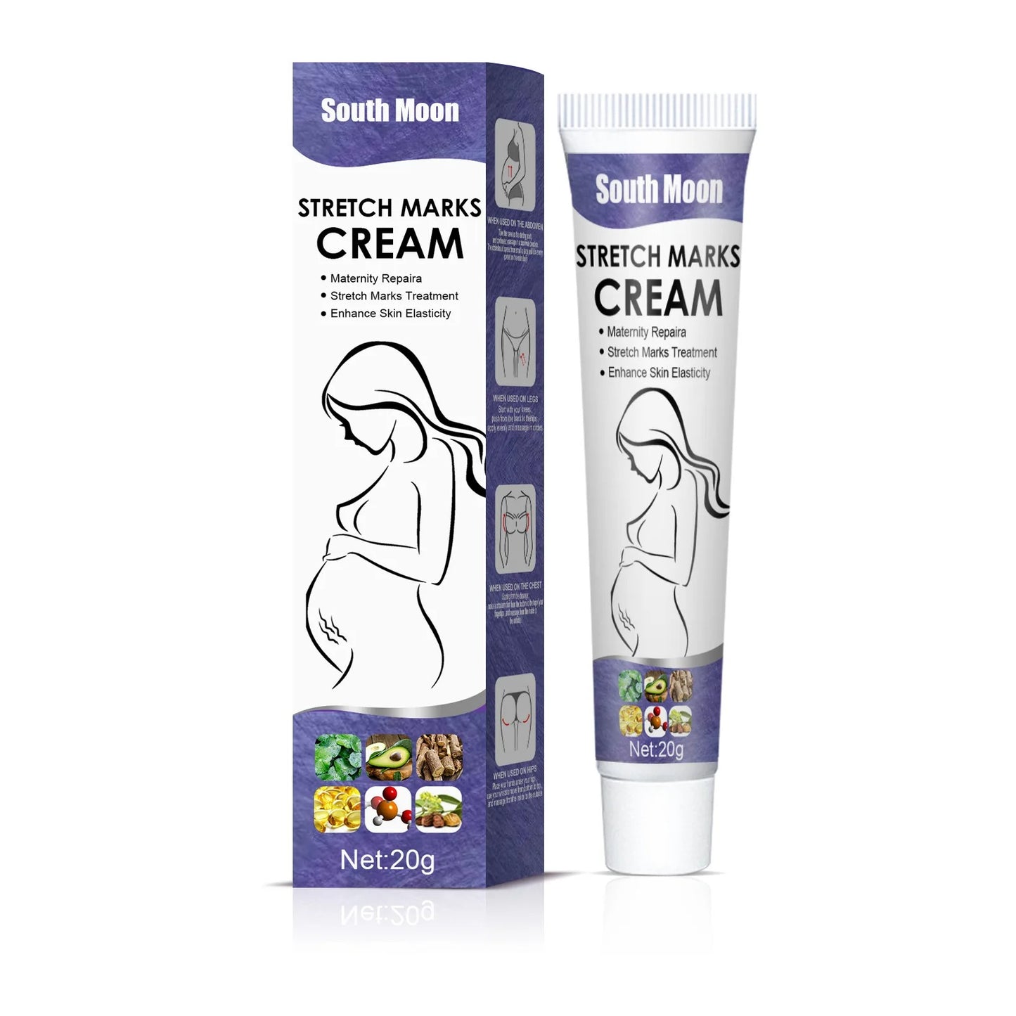 Pregnancy Stretch Marks Cream Improves Elasticity Fade Growth Lines Smoothing Nourishing Moisturizing Firming Skin Care