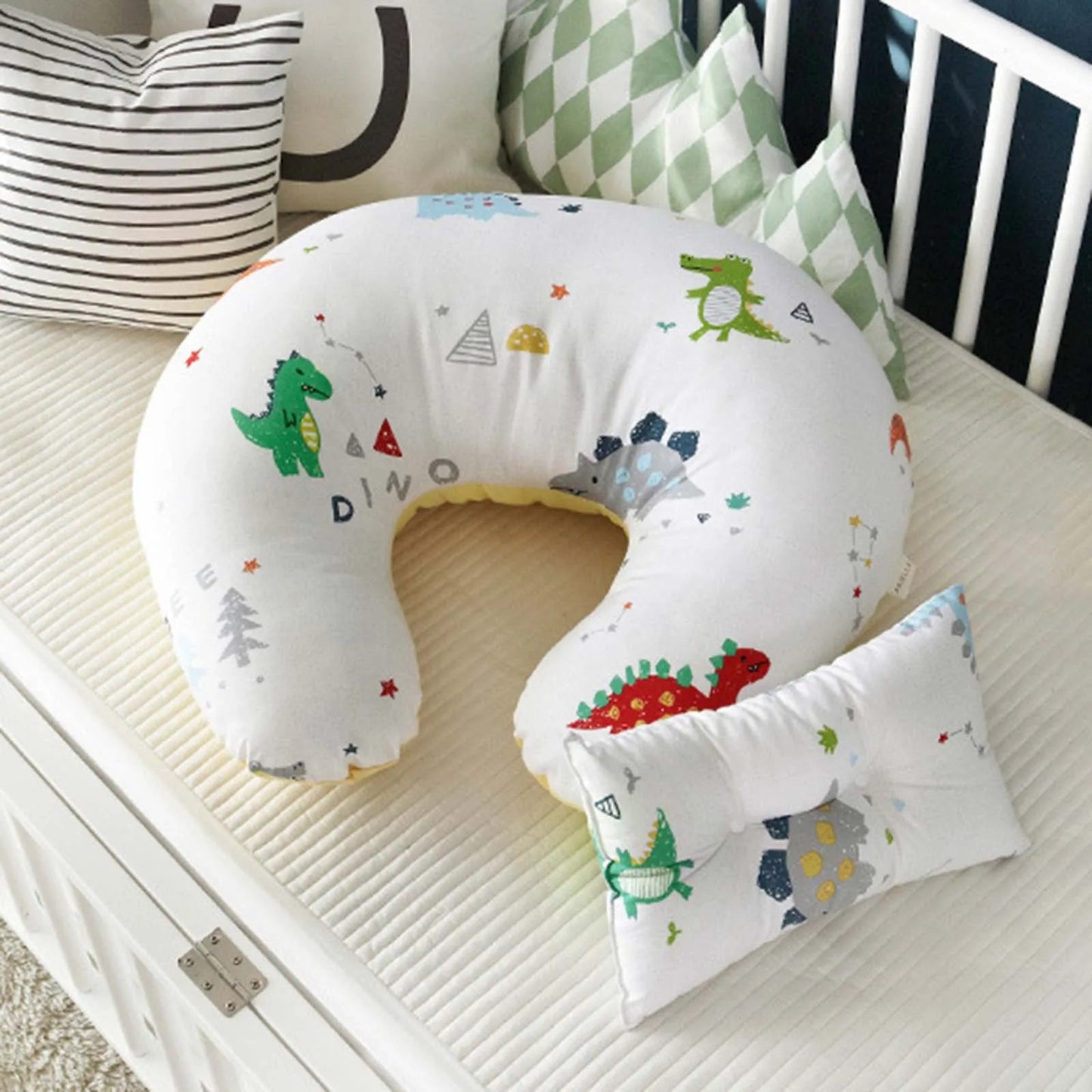 U-Shaped Boppy Baby Nursing & Feeding Cushion ,Waist Support for Breastfeeding, Breathable Fabric Ergonomic Shape Nursing Cushion