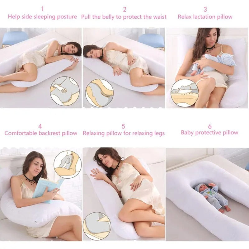 U-Shaped Pregnancy Pillow, Sleeping Waist Pillow for Pregnant Women, Nursing Pillow Breastfeeding Cushion for Women