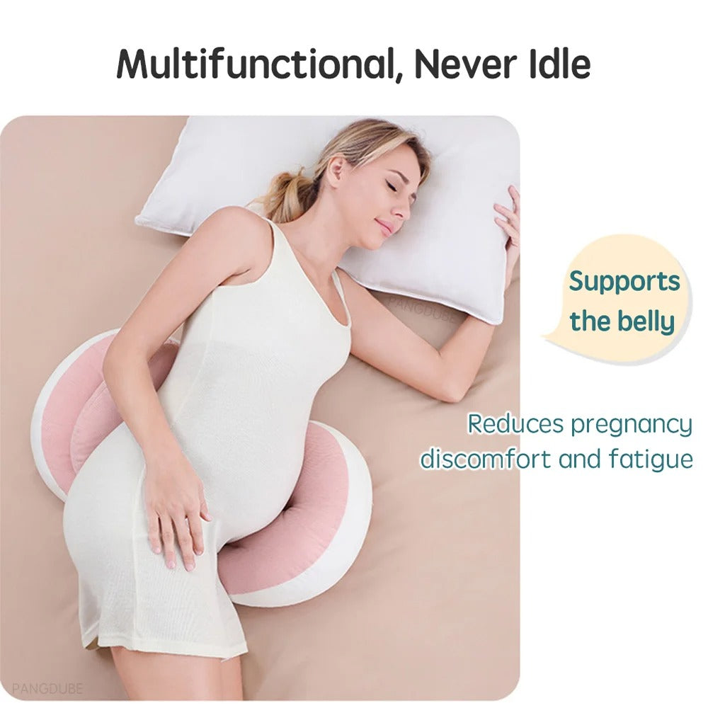 2 Piece Pregnancy Pillow With Free Auxiliary Pillow, Cotton Waist Support Pillow for Pregnant Women