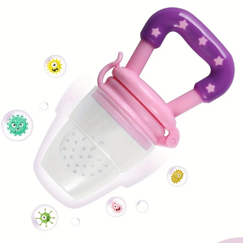 Baby Feeding Spoon, Fruit Grinding Pacifier, Silicone Mesh Baby Feeding Tableware