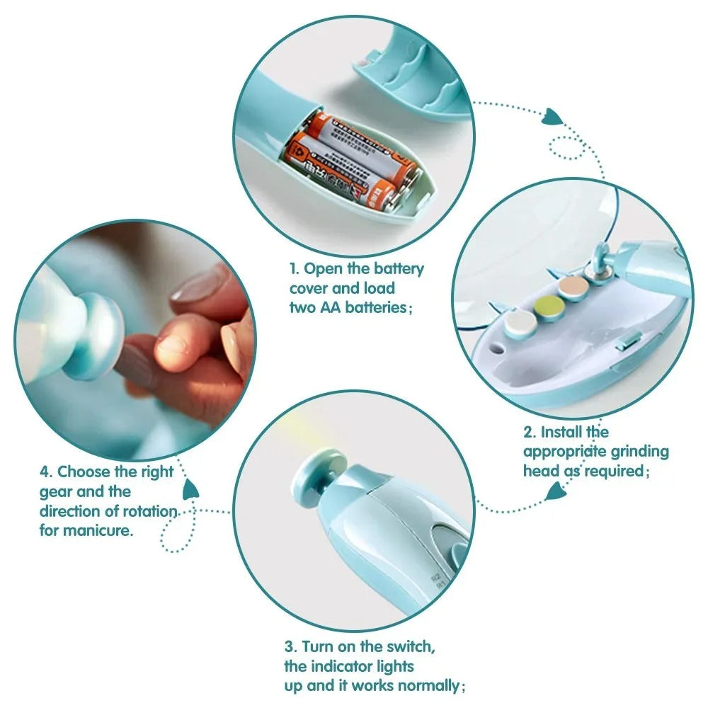 Multifunctional Baby Electric Nail Trimmer, Nail Polisher/Trimmer Set for Baby