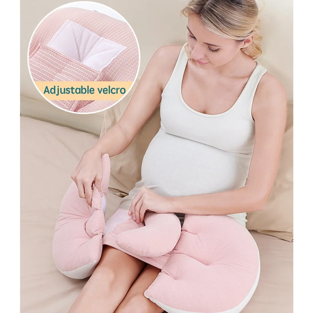 2 Piece Pregnancy Pillow With Free Auxiliary Pillow, Cotton Waist Support Pillow for Pregnant Women