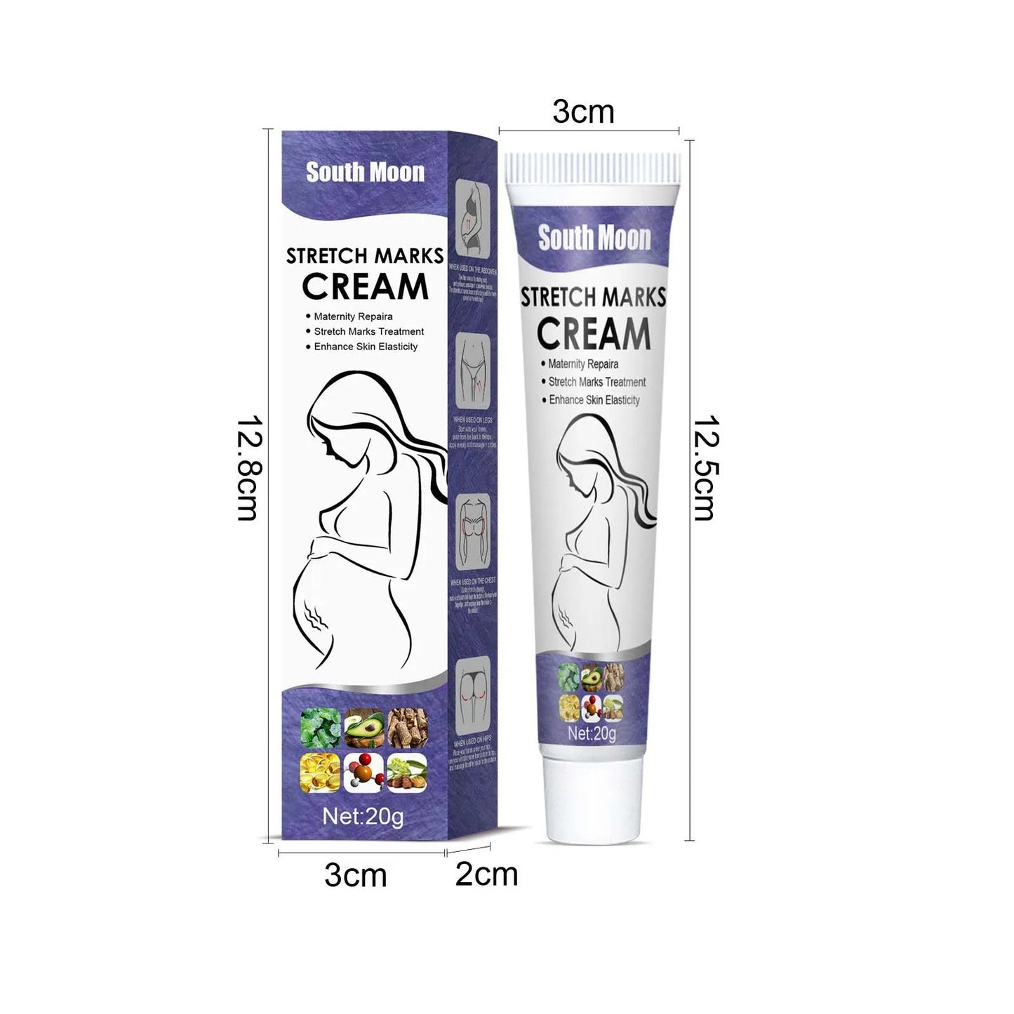Pregnancy Stretch Marks Cream Improves Elasticity Fade Growth Lines Smoothing Nourishing Moisturizing Firming Skin Care