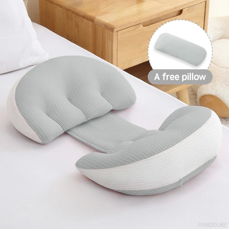 2 Piece Pregnancy Pillow With Free Auxiliary Pillow, Cotton Waist Support Pillow for Pregnant Women