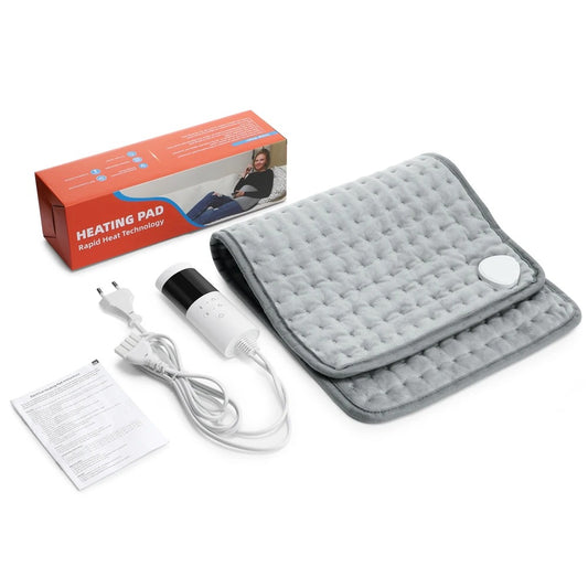 Electric Heating Pads for Back and Period Cramps, Portable Heating Pad For Neck, Shoulders, and Back Warm Blanket Timed Temperature Control and Machine Washable