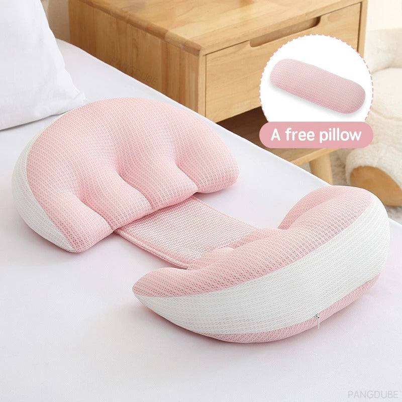 2 Piece Pregnancy Pillow With Free Auxiliary Pillow, Cotton Waist Support Pillow for Pregnant Women