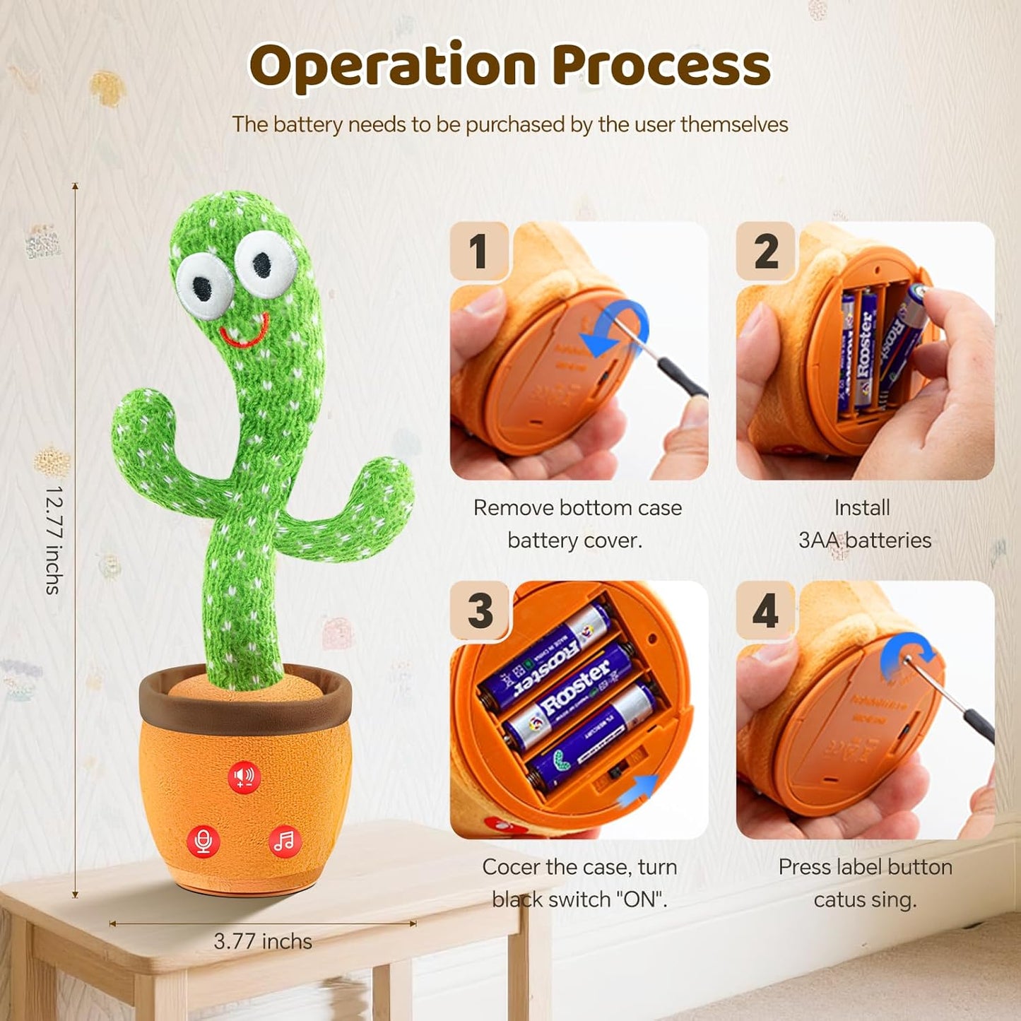 1pc Dancing Cactus Toy, Repeat Talking, Song Speaker Wriggle Dancing Sing Talk, Plushie Stuffed, Interaction and Decoration