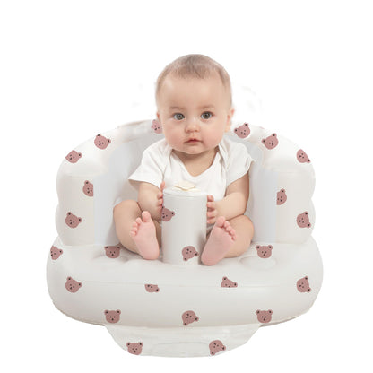 Inflatable Baby Seat for Babies 3-36 Months, Built in Air Pump Children Baby Sofa, Bumbo Seat for Learning to Sit, Feeding