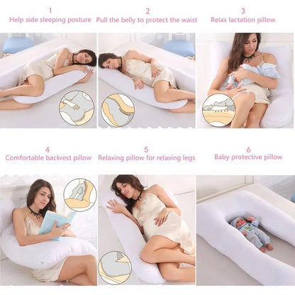 U-Shaped Pregnancy Pillow, Sleeping Waist Pillow for Pregnant Women, Nursing Pillow Breastfeeding Cushion for Women