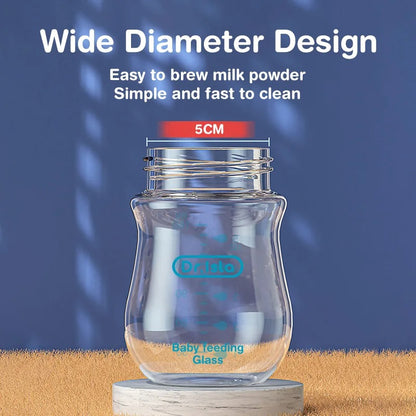 Anti-Choke Glass Baby Bottle 90/160ML, Anti-flatulence Milk Feeding Bottles Infant BPA Free 0-3 Month